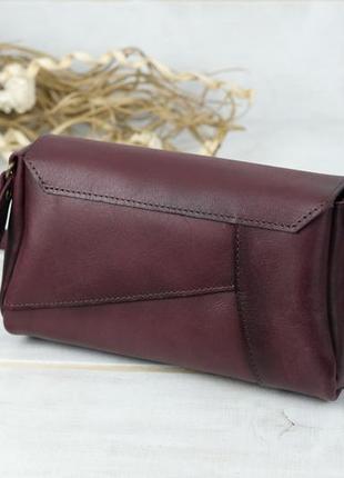 Женская кожаная сумка френки, натуральная кожа итальянский краст, цвет бордо5 фото