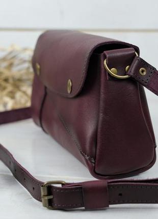 Женская кожаная сумка френки, натуральная кожа итальянский краст, цвет бордо4 фото