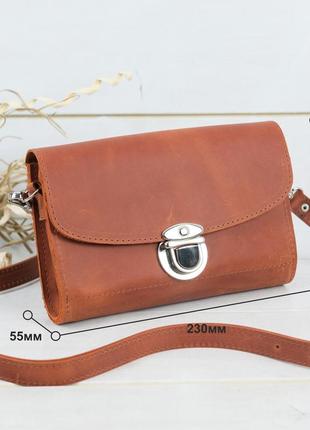 Женская кожаная сумка скарлет, натуральная винтажная кожа, цвет бордо5 фото