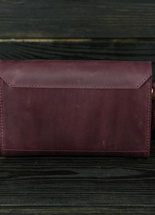 Женская кожаная сумка скарлет, натуральная винтажная кожа, цвет бордо4 фото