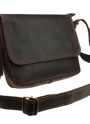 Сумка жіноча шкіряна маленька клатч small wave (ntvyj-коричнева)