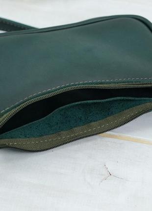 Женская кожаная сумка джулс, натуральная кожа итальянский краст, цвет зеленый6 фото