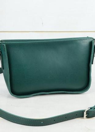 Женская кожаная сумка эмма, натуральная кожа итальянский краст, цвет зеленый