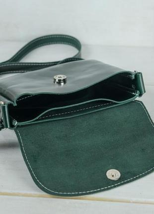Женская кожаная сумка мия, натуральная кожа пуллап, цвет зеленый6 фото