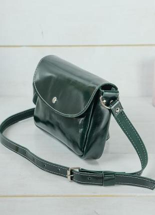 Женская кожаная сумка мия, натуральная кожа пуллап, цвет зеленый4 фото