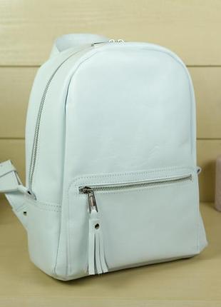 Женский кожаный рюкзак лимбо, размер большой, натуральная гладкая кожа цвет белый
