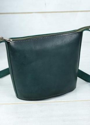 Женская кожаная сумка эллис, натуральная кожа итальянский краст, цвет зеленый5 фото