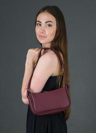 Женская кожаная сумка джулс, натуральная кожа grand, цвет бордо2 фото