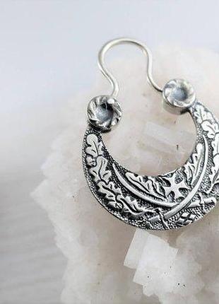 Серьга казацкая мужская серебряная с позолотой5 фото