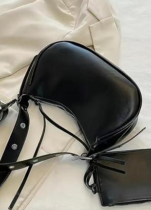 Женская сумка balenciaga 10270 кросс-боди черная5 фото