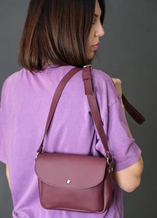 Женская кожаная сумка мия, натуральная кожа grand, цвет бордо