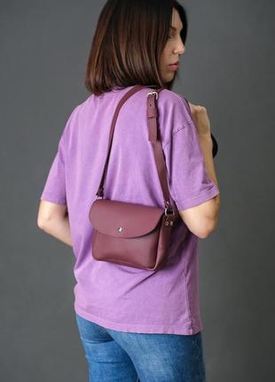 Женская кожаная сумка мия, натуральная кожа grand, цвет бордо2 фото