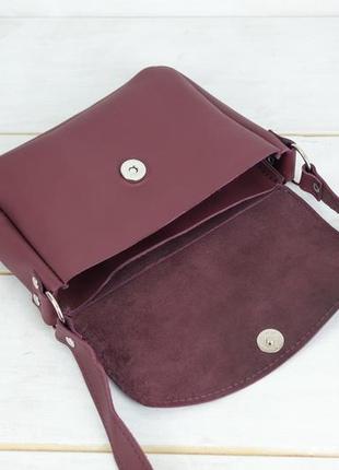 Женская кожаная сумка мия, натуральная кожа grand, цвет бордо6 фото