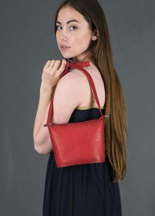 Женская кожаная сумка эллис, натуральная кожа итальянский краст, цвет красный1 фото