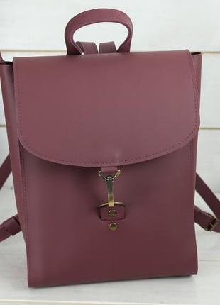 Женский кожаный рюкзак венеция, размер средний, натуральная кожа grand цвет бордо2 фото