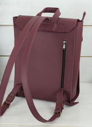 Женский кожаный рюкзак венеция, размер средний, натуральная кожа grand цвет бордо5 фото