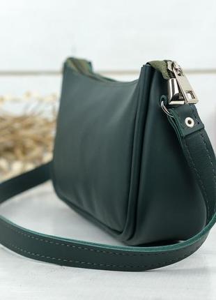 Жіноча шкіряна сумка джулс, натуральна шкіра grand, колір зелений4 фото