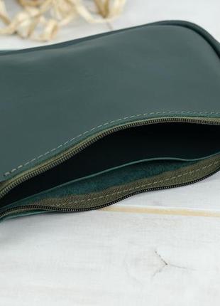 Жіноча шкіряна сумка джулс, натуральна шкіра grand, колір зелений6 фото
