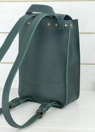 Жіночий шкіряний рюкзак флоренція, натуральна шкіра grand колір зелений5 фото