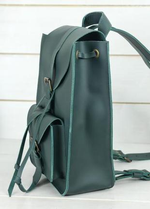 Жіночий шкіряний рюкзак флоренція, натуральна шкіра grand колір зелений4 фото