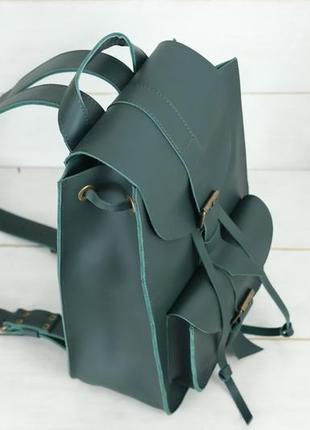Жіночий шкіряний рюкзак флоренція, натуральна шкіра grand колір зелений3 фото