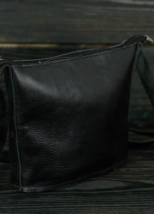 Женская кожаная сумка эллис хл, натуральная гладкая кожа, цвет черный3 фото