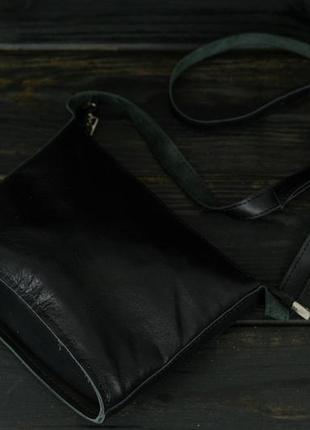 Женская кожаная сумка эллис хл, натуральная гладкая кожа, цвет черный4 фото