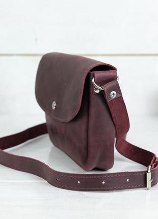 Женская кожаная сумка мия, натуральная винтажная кожа, цвет бордо4 фото