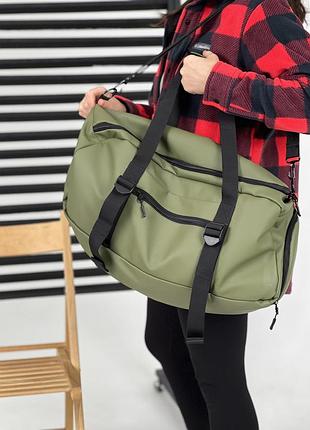 Спортивная/дорожная сумка женская с отделом для обуви на 30л в цвете хаки