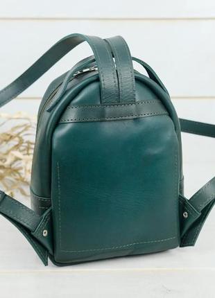Жіночий шкіряний рюкзак сінгапур, натуральна шкіра італійський краст, колір зелений4 фото
