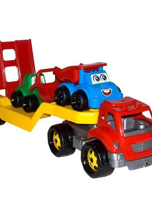 Автовоз із набором будмайданчик технок 3930 іграшка дитяча міні самоскид і трактор із ковшем для дітей у пісок