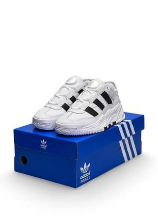 Жіночі кросівки adidas niteball prm all white black stripes