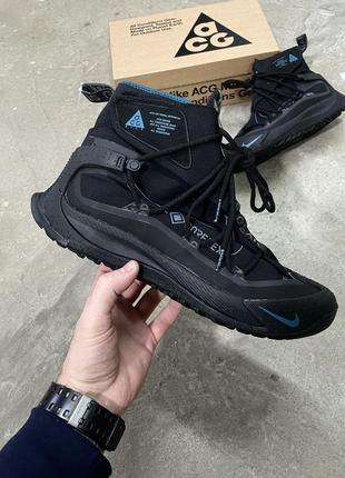 Чоловічі зимові кросівки чорні з синім у стилі nike acg terra antarktik gore-tex anthracite