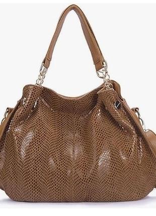 Елегантна стильна сумка з натуральної шкіри з покращеною якістю та комбінованим дизайном для жінок коричнева