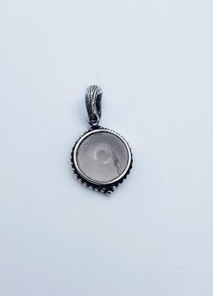 Кулон срібний з рожевим кварцем 2,2 г
