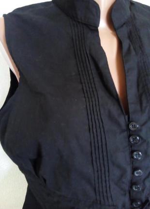 Красивая чёрная  блуза на пуговках хлопок