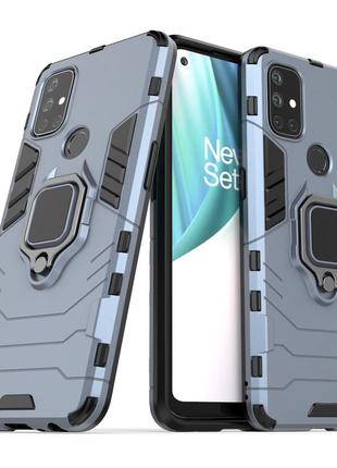 Чехол fiji ring для oneplus nord n10 5g бронированный бампер с кольцом темно-синий