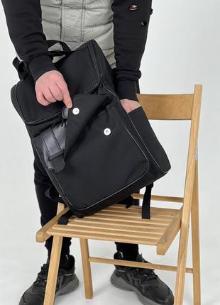 Функциональный рюкзак для путешествий, классический стиль для ноутбука, черный оксфорд3 фото