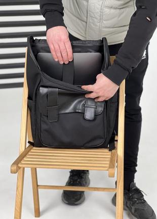Функциональный рюкзак для путешествий, классический стиль для ноутбука, черный оксфорд6 фото