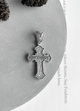 Срібний хрест крупний підвіс на ланцюг4 фото