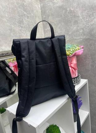 Черный практичный стильный качественный рюкзак формат а4 унисекс2 фото