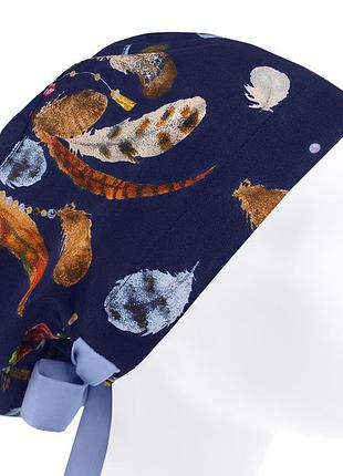 Медицинская шапочка шапка женская тканевая хлопковая многоразовая принт ловец снов