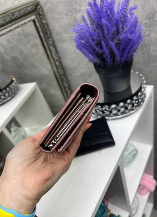 Стильний ефектний якісний ніжний шикарний гаманець темна пудра4 фото