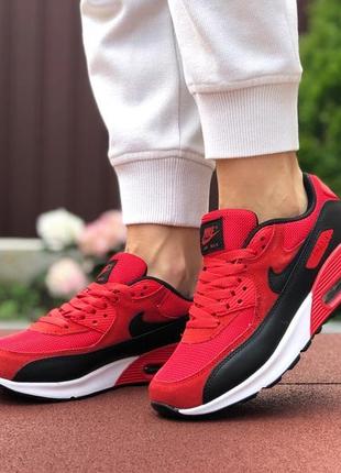 Крутые женские кроссовки nike air max 90 красные