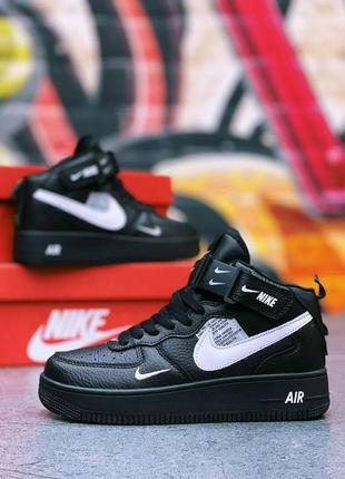 Женские кроссовки nike air force 1 mid utility black, 36 размер