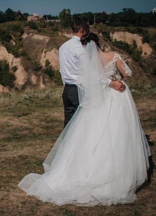 Весільна сукня зі шлейфом. ціна🔥5500 грн+ торг6 фото