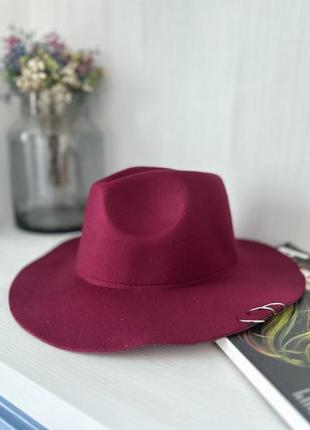 Стильная  фетровая шляпа федора с кольцами бежевый 55-58р (851)10 фото