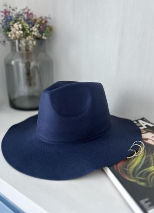 Стильная  фетровая шляпа федора с кольцами красный 55-58р (851)7 фото