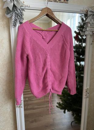 Розовый свитерик с затяжкой, р. s/m2 фото