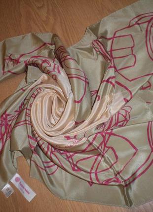 Качественный платок шёлк креп christian fischbacher 88х86см италия5 фото